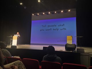 Deb Nicholson speaking to PyCon UK