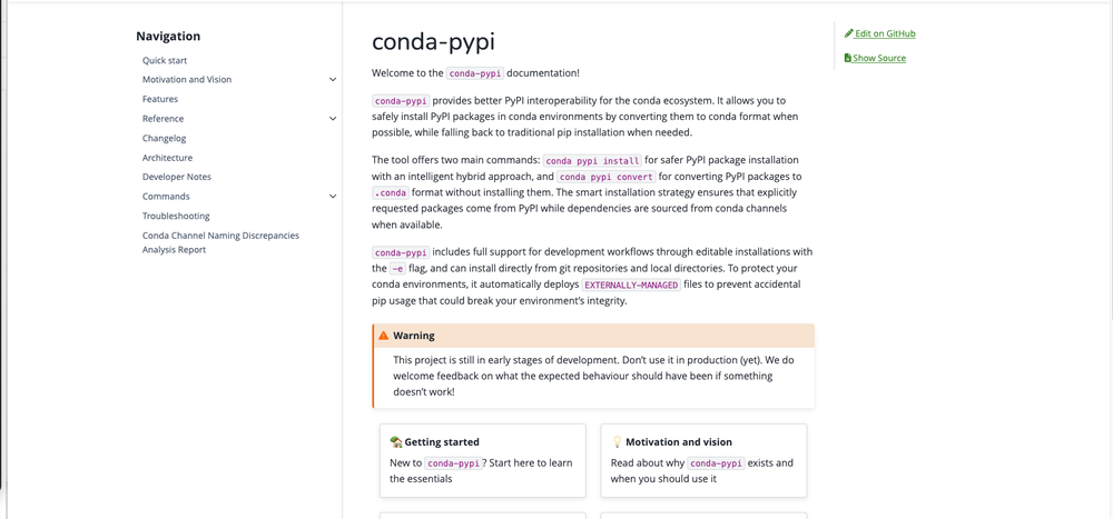 conda-pypi documentation Screenshot 2025-10-01 at 12.32.13 PM