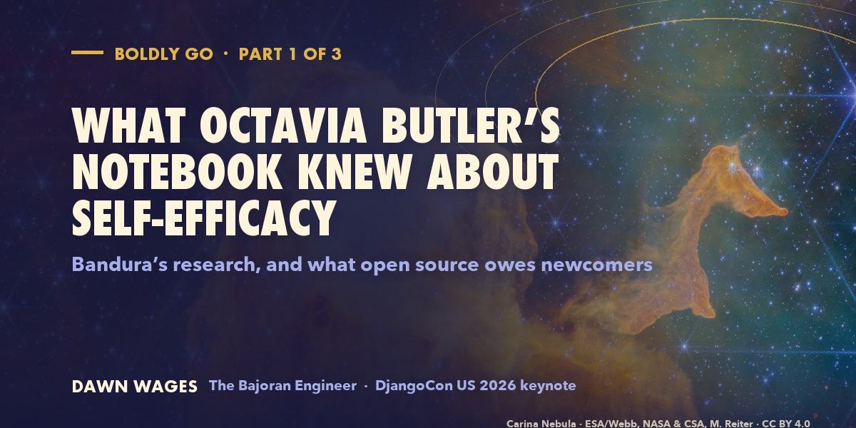 Boldly Go title card: What Octavia Butler's Notebook Knew About Self-Efficacy