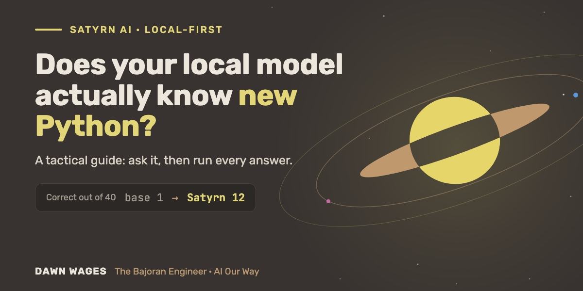 Title card: Does your local model actually know new Python?