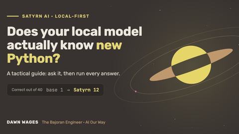 Title card: Does your local model actually know new Python?