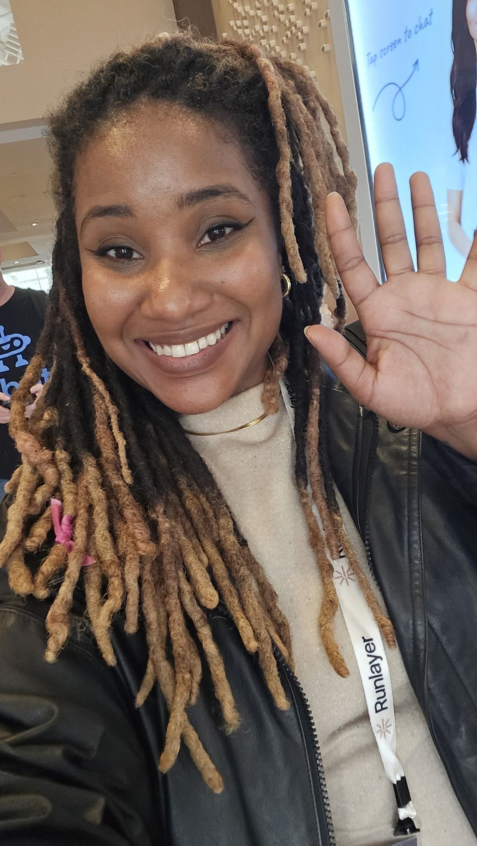 Me waving at AGNTCon + MCPCon in San Jose, conference lanyard on
